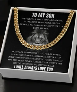 To My Son Cuban Link Chain